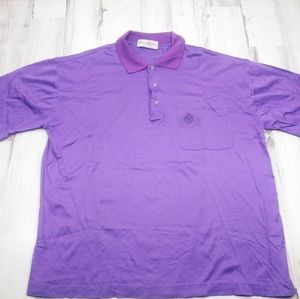 Dino Erre Designer Purple Polo Shirt Men Large